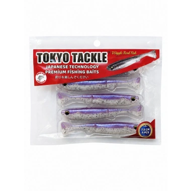 TokyoTackle Wiggle Real Fish Silikon Sahte Balık Yem 7.5cm 5li paket