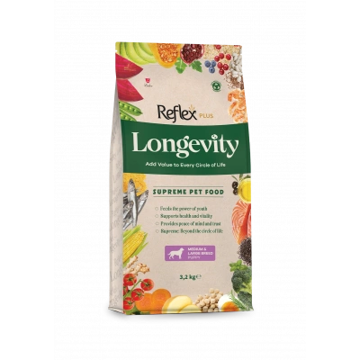 Reflex Plus Longevity Orta Ve Büyük Irk Yavru Köpek Maması 3200 gr