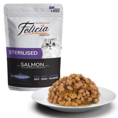 Felicia Tahılsız Sterilised Somonlu Yaş Kedi Maması 85g