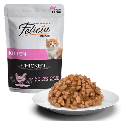 Felicia Tahılsız Yavru Tavuklu Yaş Kedi Maması 85g