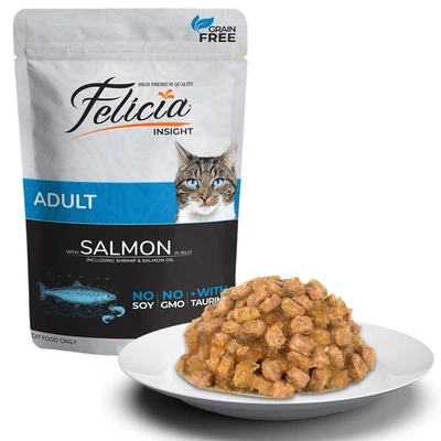 Felicia Tahılsız Yetişkin Somonlu Yaş Kedi Maması 85g