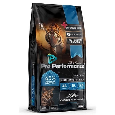 Pro Performance Sport Fit Tavuklu & Somonlu & Karidesli Yetişkin Kedi Maması 15 kg