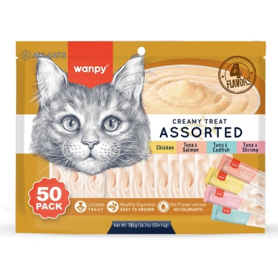 Wanpy Karışık Krema Kedi Ödül Maması 50 x 14 gr