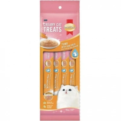 SmartHeart Ton Balıklı ve Keçi Sütlü Krema Kedi Ödül Maması 4x15 gr