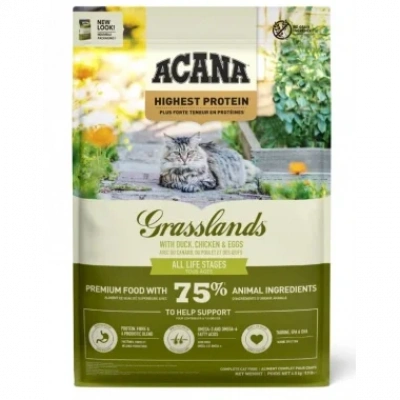 Acana Grasslands Ördekli ve Tavuklu Tahılsız Yetişkin Kedi Maması 4,5 kg