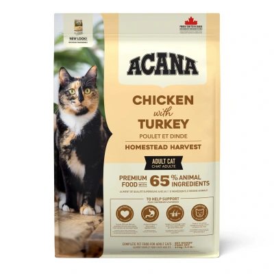Acana Homestead Harvest Yüksek Proteinli Tavuklu ve Hindili Yetişkin Kedi Maması 1,8 kg