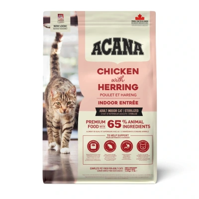 Acana Indoor Entree Hairball Control Tavuklu ve Ringa Balıklı Kısırlaştırılmış Kedi Maması 1,8 kg