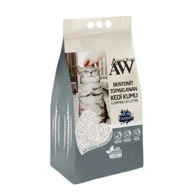 Animal World Aktif Karbonlu Bentonit Kedi Kumu 10lt