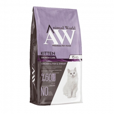 Animal World Tavuklu, Balıklı & Karidesli Yavru Kedi Maması 15 kg