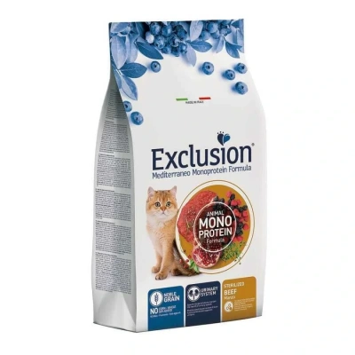 Exclusion Monoprotein Sığır etli ve Narlı Düşük Tahıllı Kısırlaştırılmış Kedi Maması 12 kg