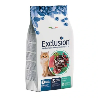 Exclusion Monoprotein Ton Balıklı ve Narlı Düşük Tahıllı Kısırlaştırılmış Kedi Maması 12 kg