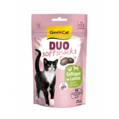 GimCat Duo Soft Snacks Kümes Hayvanı ve Kuzu Etli Yumuşak Kedi Ödülü 50 gr