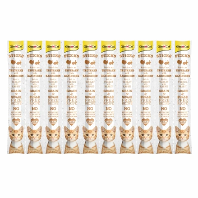 GimCat Sticks Hindi Etli & Tavşan Etli Ödül Çubukları 50 gr - 10lu