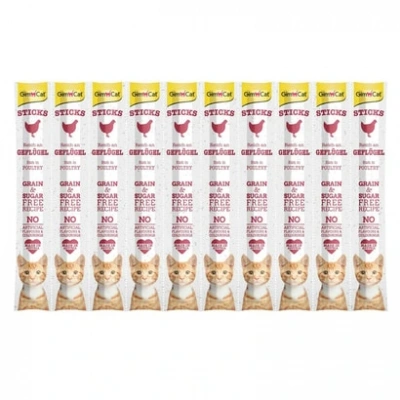 GimCat Sticks Kümes Hayvanı Etli Ödül Çubukları 50 gr - 10lu