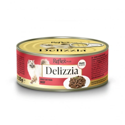 Reflex Plus Delizzia Sos İçinde Parça Etli Dana Etli Yetişkin Kedi Maması 85 gr