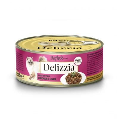 Reflex Plus Delizzia Sos İçinde Parça Etli Tavuklu Ve Ciğerli Yetişkin Kedi Maması 85 gr