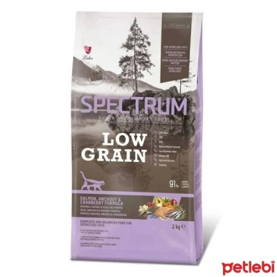 Spectrum Az Tahıllı Somonlu, Hamsili Ve Kızılcıklı Kısırlaştırılmış Yetişkin Kedi Maması 2 kg