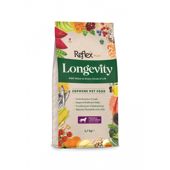 Reflex Plus Longevity Orta Ve Büyük Irk Yetişkin Köpek Maması 2700 gr