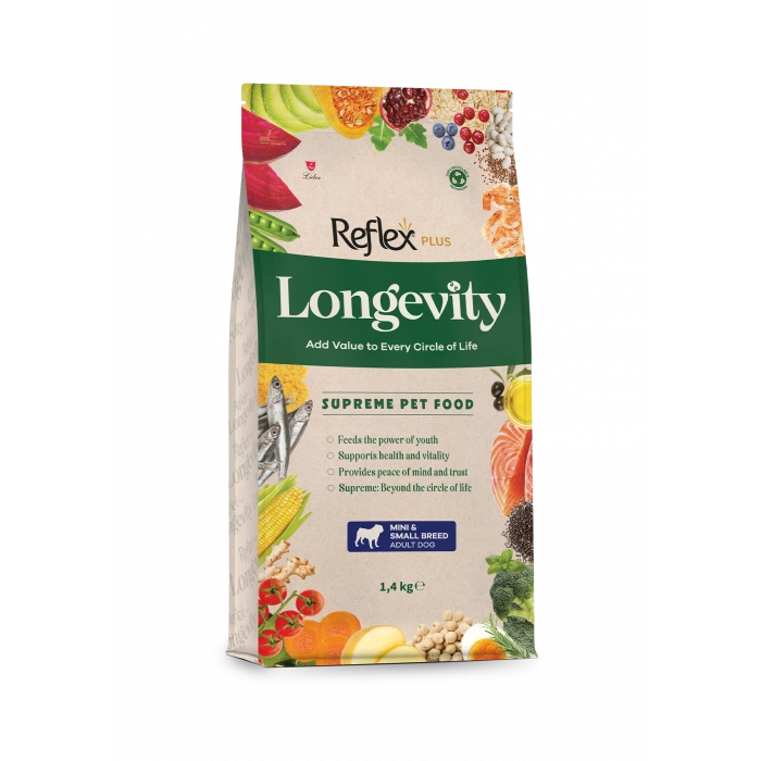 Reflex Plus Longevity Mini Ve Küçük Irk Yetişkin Köpek Maması 1400 gr