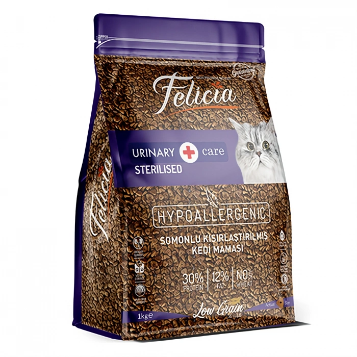 Felicia Somonlu Az Tahıllı HypoAllergenic Kısırlaştırılmış Kedi Maması (12x1 kg) 12 kg