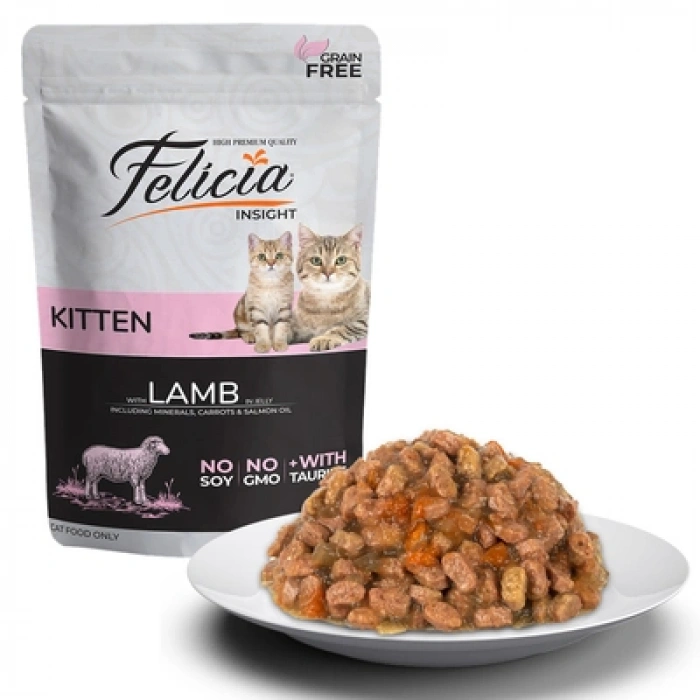 Felicia Tahılsız Yavru Kuzu Etli Yaş Kedi Maması 85g