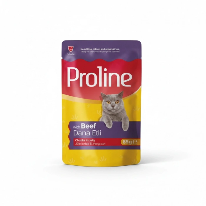 Proline Pouch Jöle İçinde Et Parçacıklı Dana Etli Yetişkin Kedi Maması 85 gr