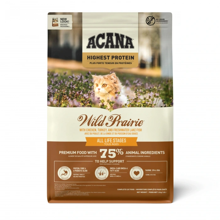 Acana Wild Prairie Tavuklu ve Balıklı Tahılsız Yetişkin Kedi Maması 1,8 kg