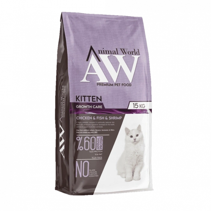 Animal World Tavuklu, Balıklı & Karidesli Yavru Kedi Maması 15 kg