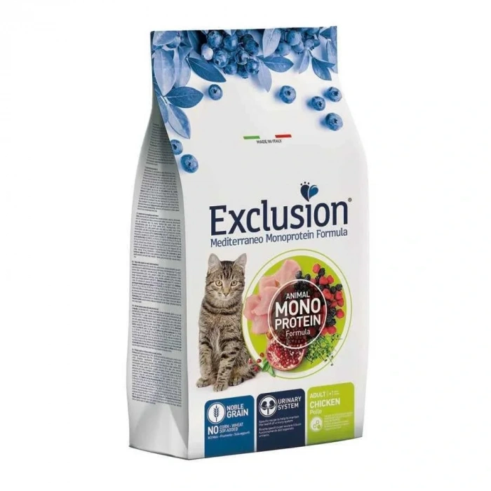 Exclusion Monoprotein Tavuk Etli Düşük Tahıllı Yetişkin Kedi Maması 12 kg