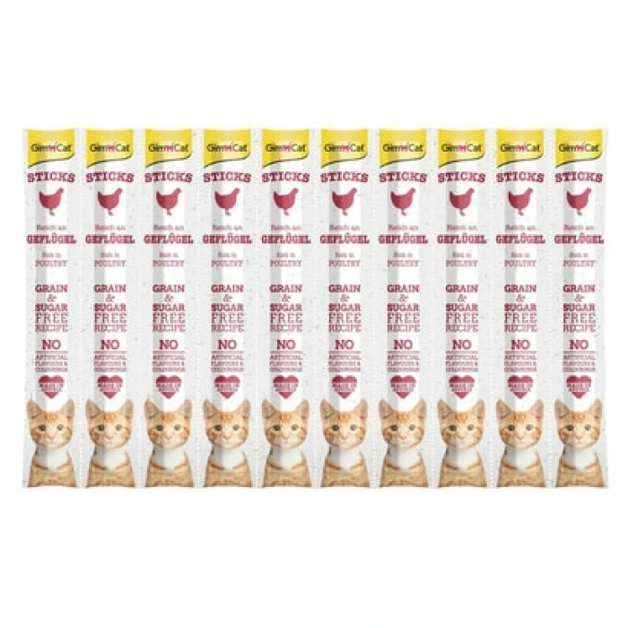 GimCat Sticks Kümes Hayvanı Etli Ödül Çubukları 50 gr - 10lu