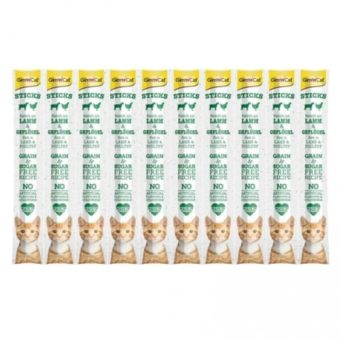 GimCat Sticks Kuzu etli & Tavuklu Ödül Çubukları 50 gr - 10lu