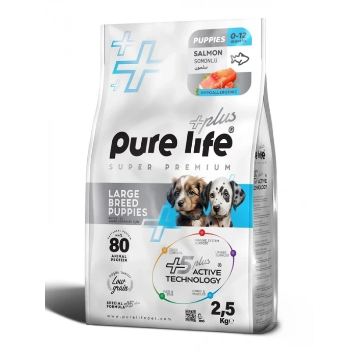 Pure Life Plus Somonlu Büyük Irk Yavru Köpek Maması 2.5kg