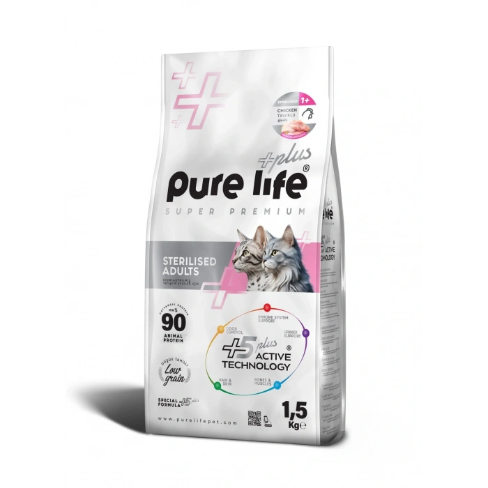 Pure Life Plus Tavuklu Kısırlaştırılmış Kedi Maması 1.5kg