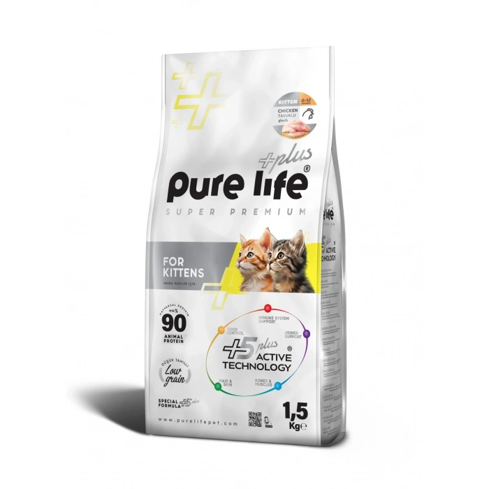 Pure Life Plus Tavuklu Yavru Kedi Maması 1.5kg