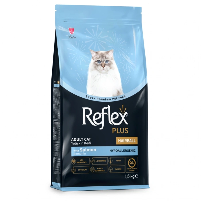Reflex Plus Hairball & indoor Somonlu Yetişkin Kedi Maması 1,5 kg