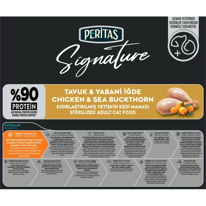 Signature Tavuk ve Yabani İğdeli Kısırlaştırılmış Kedi Maması 2 kg