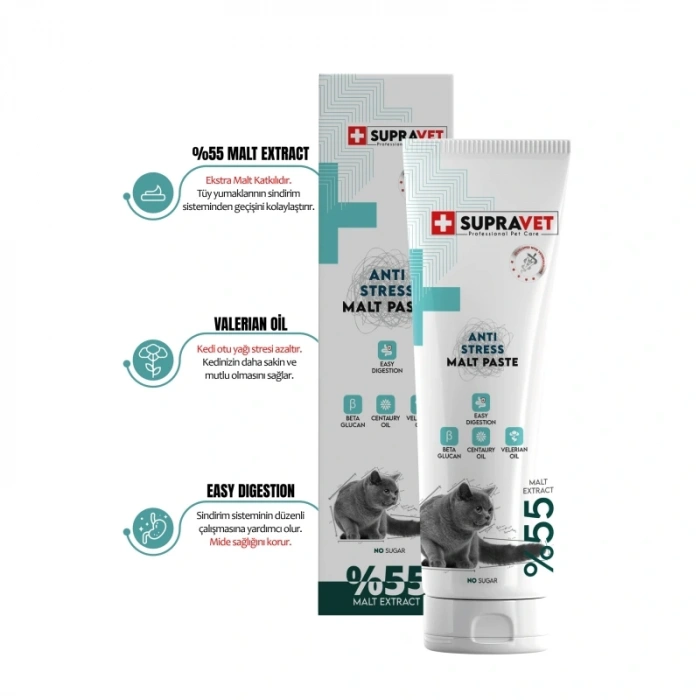 Supravet Anti Stress Sakinleştirici Malt Kedi Macunu 100 gr