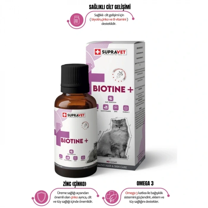 Supravet Biotine Cat Extra Deri Ve Tüy Sağlığı Damlası