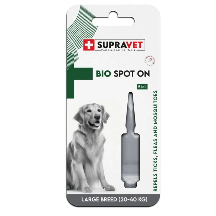 Supravet Büyük Irk Köpek Deri Tüy Bakım Yağı, Bit Pire Kene Dış Parazit Damla 5ml