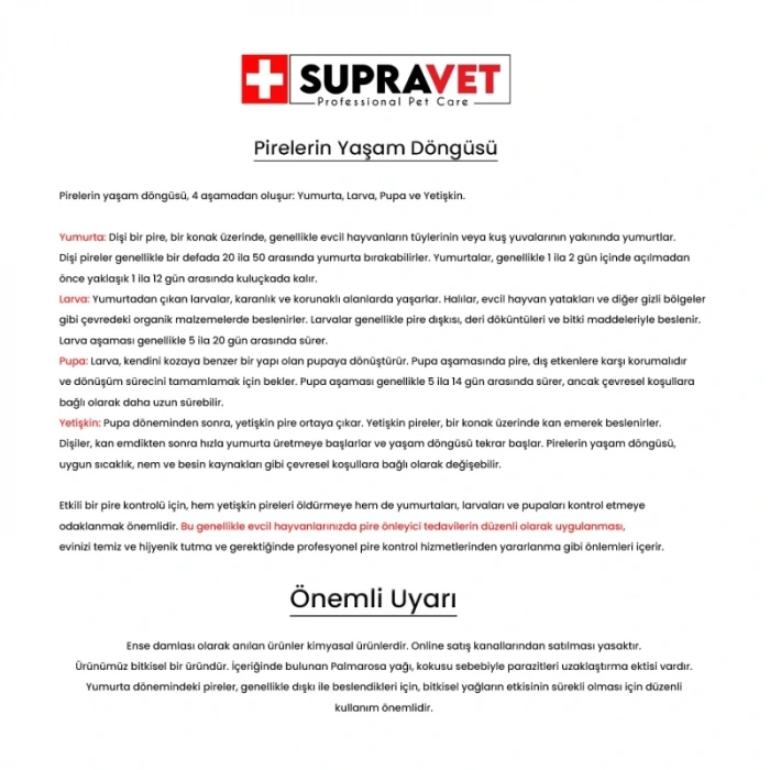 Supravet Büyük Irk Köpek Deri Tüy Bakım Yağı, Bit Pire Kene Dış Parazit Damla 5ml