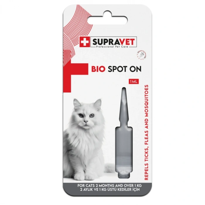 Supravet Kedi Deri Ve Tüy Bakım Yağ Bit Pire Kene Dış Parazit Damla 1ml