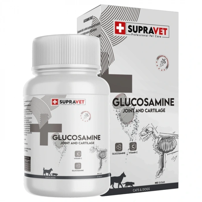 Supravet Kedi ve Köpek Eklem Sağlığı Güçlendirici Glukozamin Tablet+Vitamin C Tablet (75 Tablet)