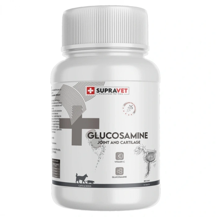 Supravet Kedi ve Köpek Eklem Sağlığı Güçlendirici Glukozamin Tablet+Vitamin C Tablet (75 Tablet)