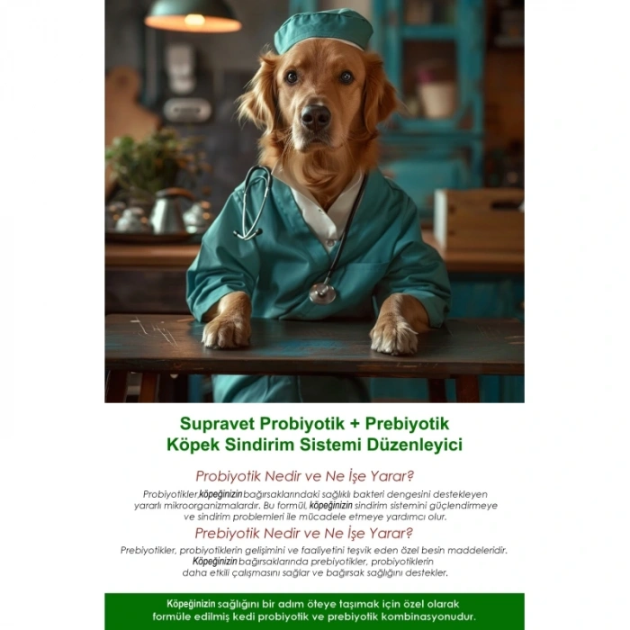 Supravet Köpek İçin Bağışıklık Güçlendirici Toz Probiyotik 30x1,5gr