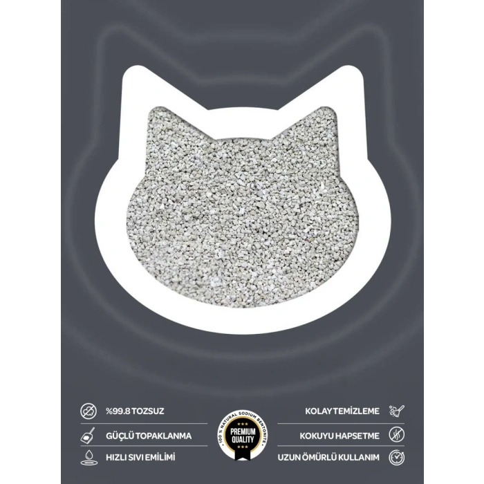 Toi Moi Koku Hapseden, Topaklanan,Tozsuz Aktif Karbonlu Bentonit Kedi Kumu 10 kg