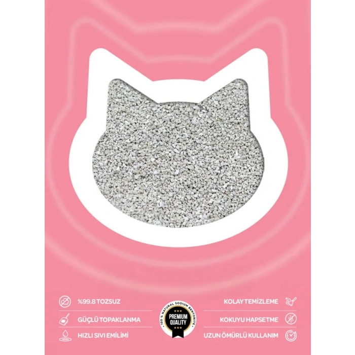 Toi Moi Tozsuz, Topaklanan, Emiciliği Yüksek Bebek Pudralı Bentonit Kedi Kumu 10 kg