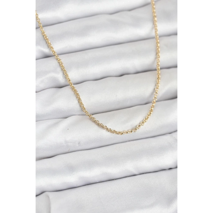 Cm 14k Gold Renk Halka Model 60 Cm Kadın Kolye