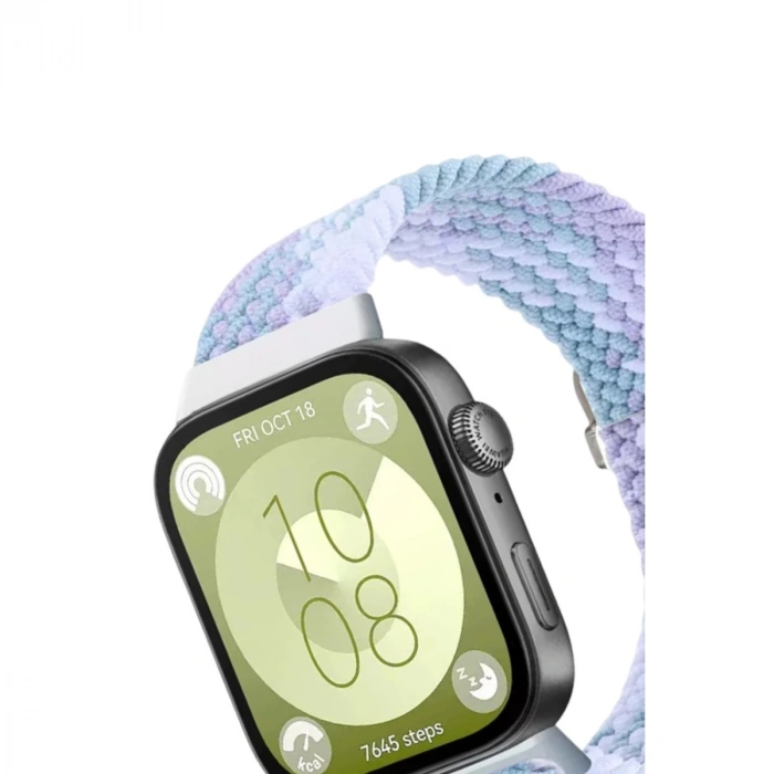 Huawei Fit 4  Kordon - Lila-beyaz