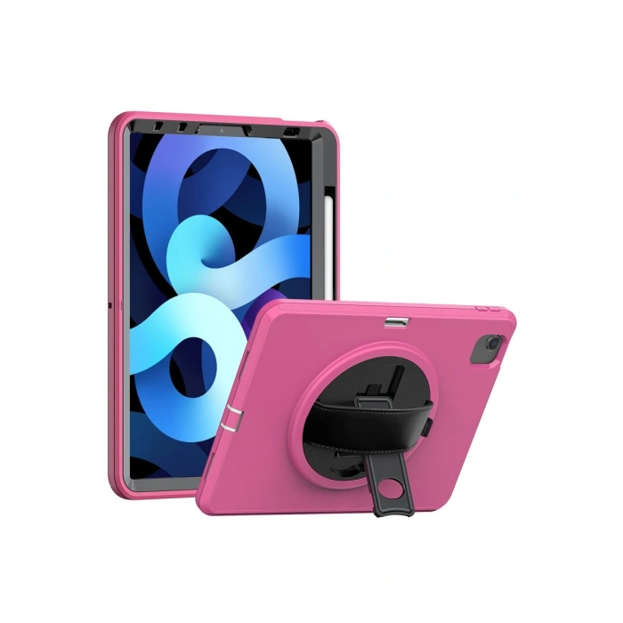 İpad 2022 10.9 (10.nesil) Kılıf Hand Strap Tablet Kılıfı - Pembe