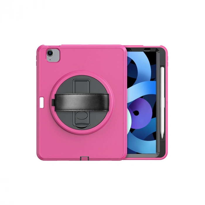 İpad 2022 10.9 (10.nesil) Kılıf Hand Strap Tablet Kılıfı - Pembe
